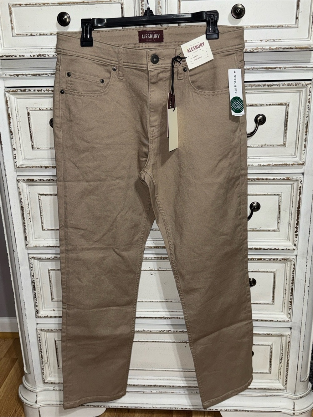 Alesbury Men's Khaki Straight-Leg Pants 32x30